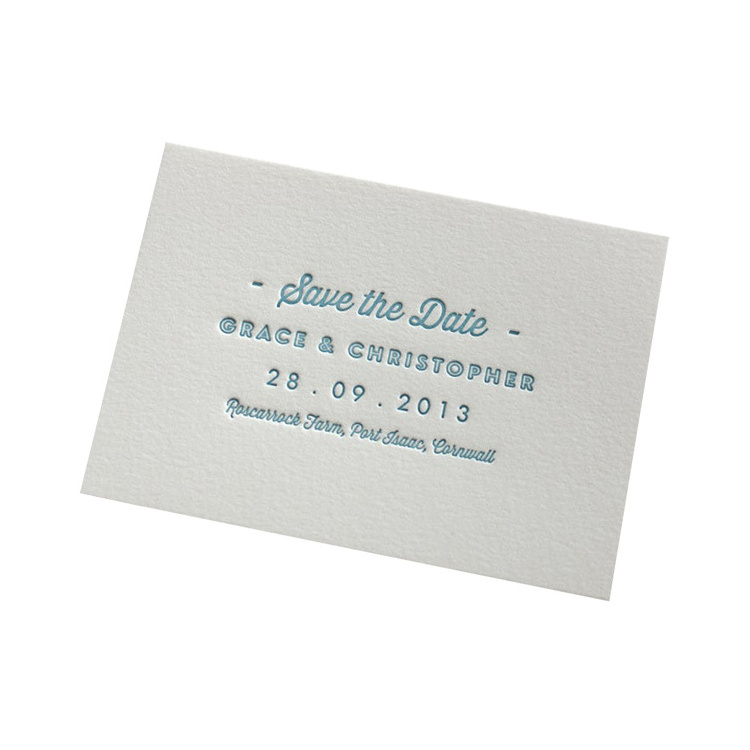 Luxury Custom Letterpress Printed Printing Cotton Paper Business Card