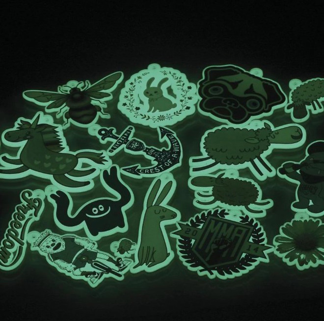 custom printing glow in the dark sticker wall sticker