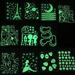 Custom pattern Designs Glow In The Dark Sticker Decorative Night Glow Sticker