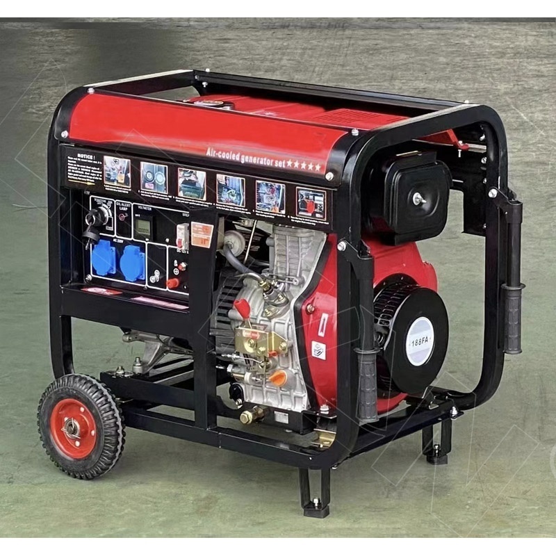 LETON POWER 2kw 3kva single phase open type air cooled with wheels easy to move diesel generator plant price