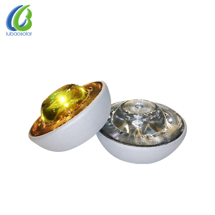 Solar Powered waterproof high reflective embedded Round road raised Led pavement marker light glass solar road studs