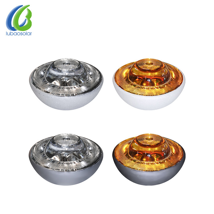 Solar Powered waterproof high reflective embedded Round road raised Led pavement marker light glass solar road studs