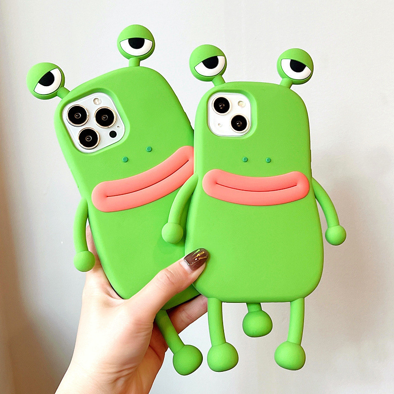 Cute Sausage Mouth Frog Prince Phone Case for iPhone 11 12 13 14 15 promax Drop Resistant Silicone Phone Accessories