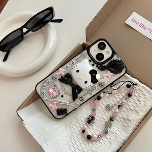 Cartoon Sweet Girl KT Cat Bracelet for iPhone 15 14 13 12 Suitable 11 Pro Max Phone Case Anti Drop