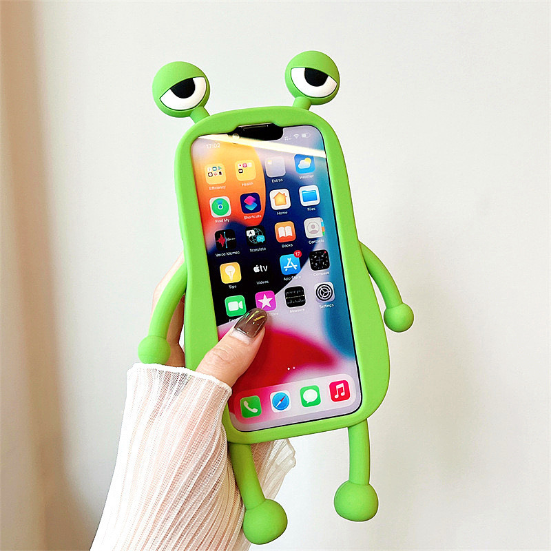 Cute Sausage Mouth Frog Prince Phone Case for iPhone 11 12 13 14 15 promax Drop Resistant Silicone Phone Accessories