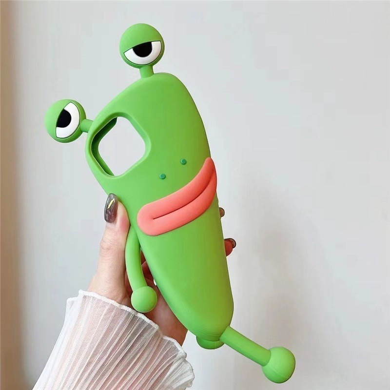 Cute Sausage Mouth Frog Prince Phone Case for iPhone 11 12 13 14 15 promax Drop Resistant Silicone Phone Accessories