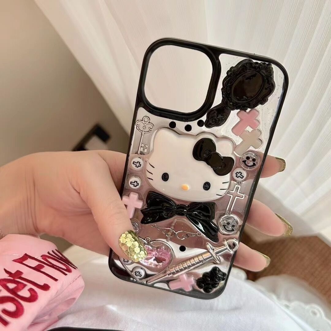 Cartoon Sweet Girl KT Cat Bracelet for iPhone 15 14 13 12 Suitable 11 Pro Max Phone Case Anti Drop