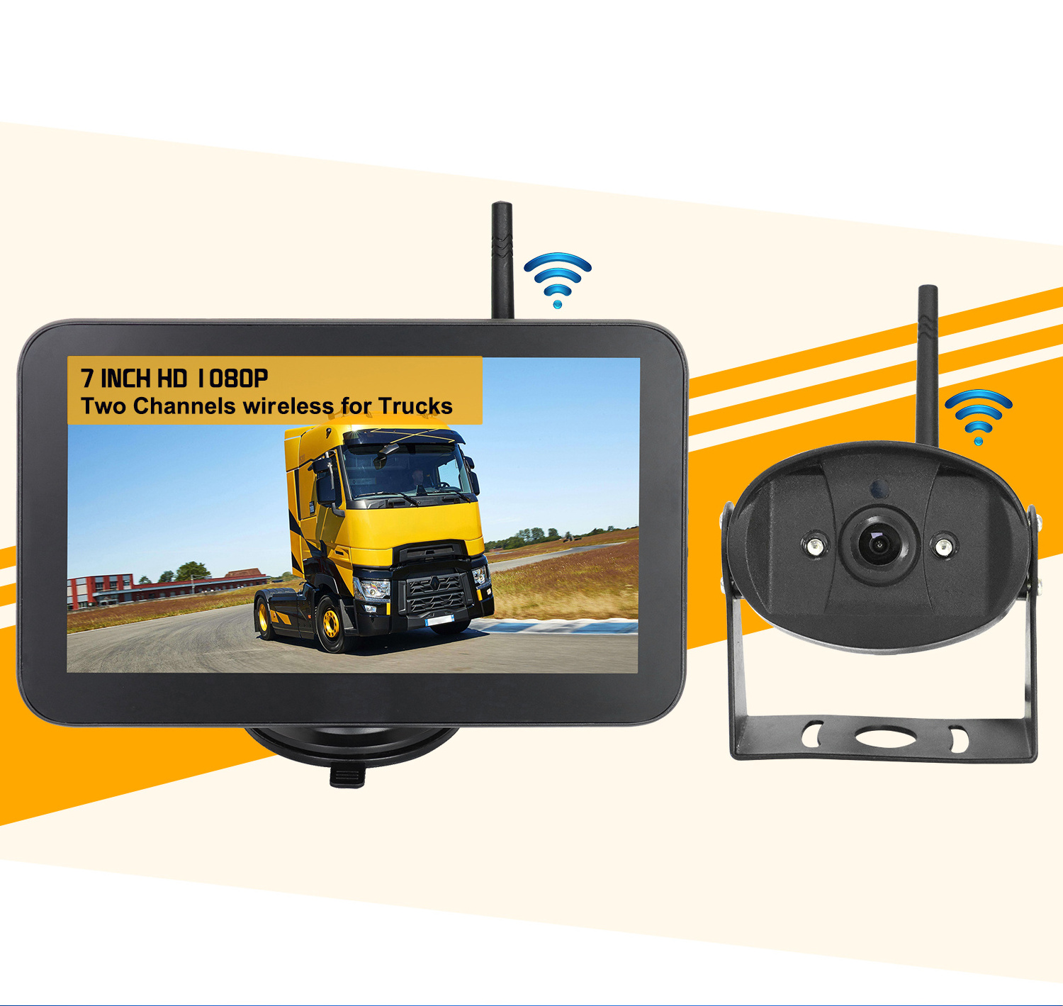 2.4G Digital Wireless 7 inch bus/truck/RV waterproof wireless backup camera system