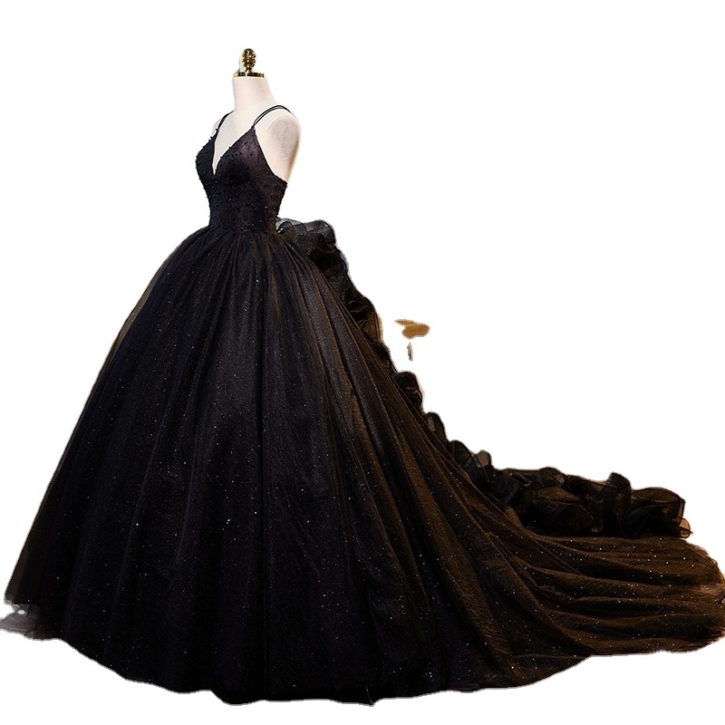 Sexy Black Weeding Dress Long Maxi Graduation Party Black Gowns For Women Evening Dresses