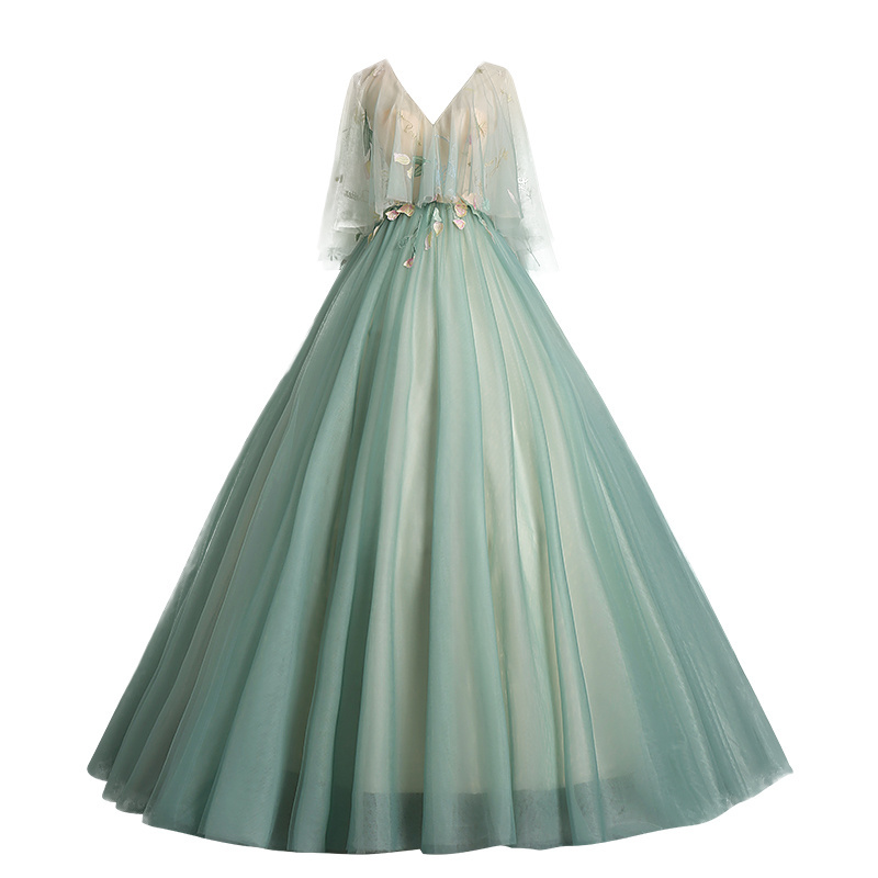 Wholesale Sen Super Fairy Off Shoulder Mint Green Bridal Wedding Dresses Annual Meeting Party Evening Dress