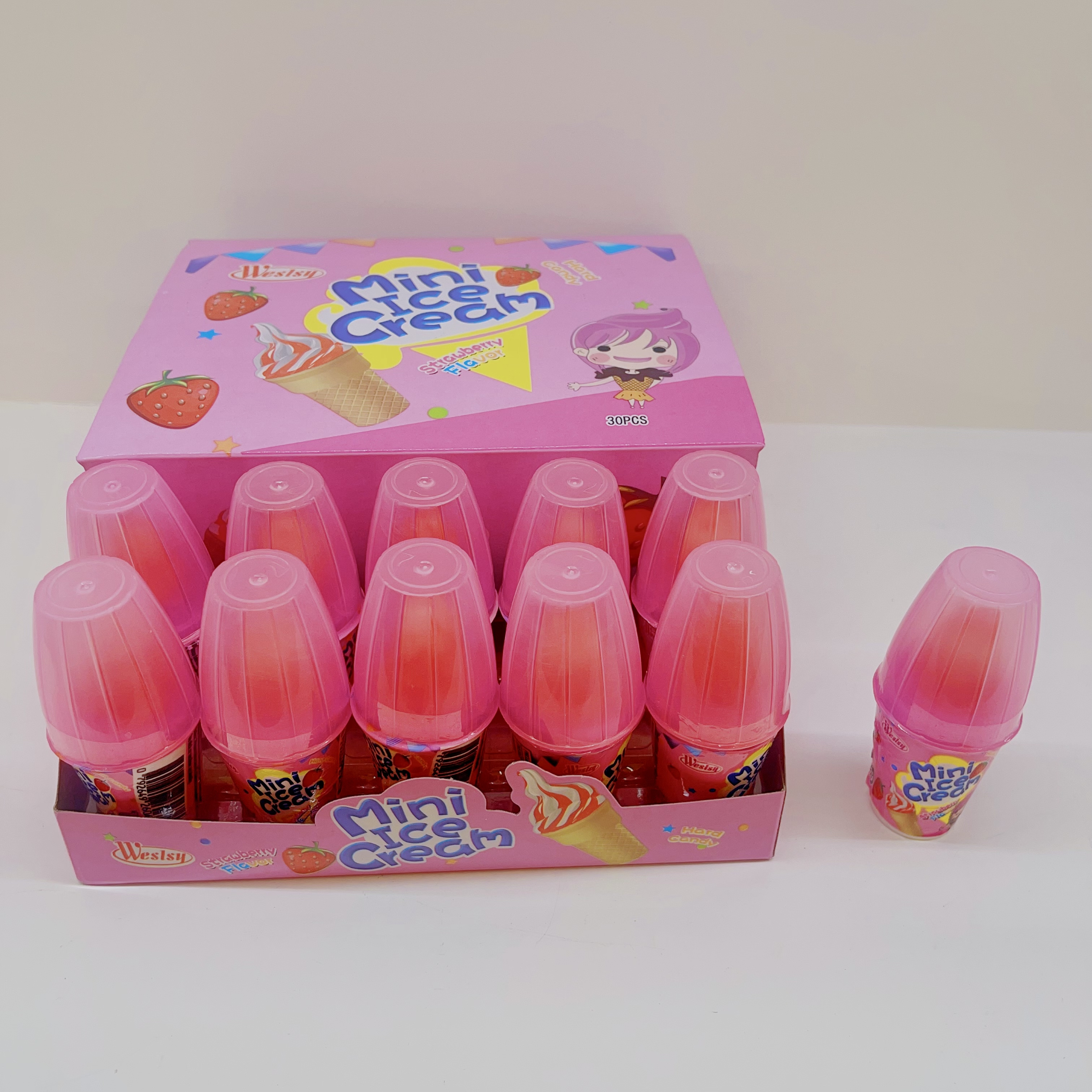 Lubai OEM wholesale fruity flavor private label children funny Lollipop candy mini ice cream lollipop