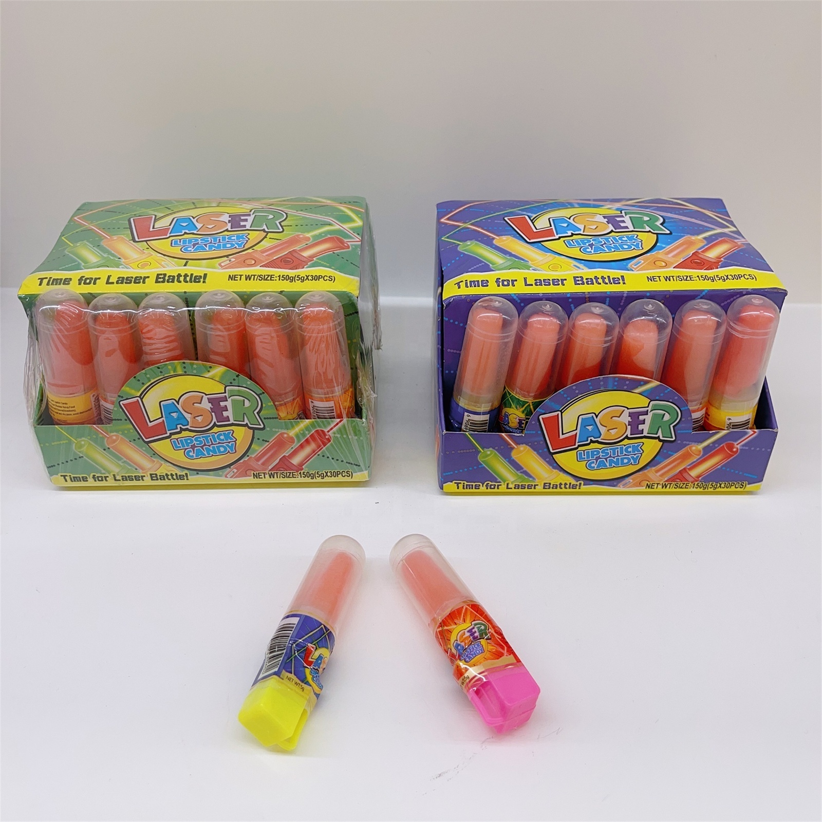 Lubai OEM Wholesale Hot Sale Fruity Candies Lipstick Lollipop with Light