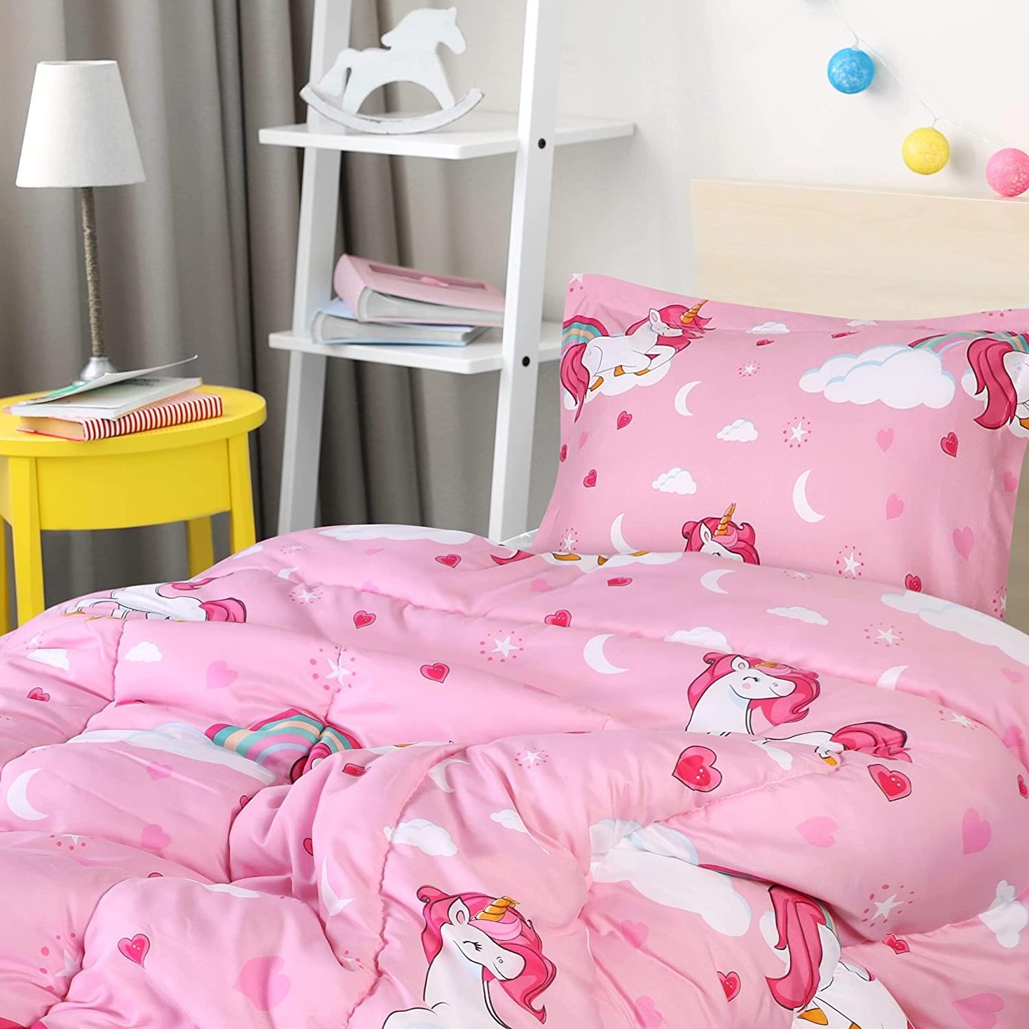 Super Hot Sale Pink Unicorn Kids Cartoon Eco-Friendly comforter sets bedding sets sheet sets