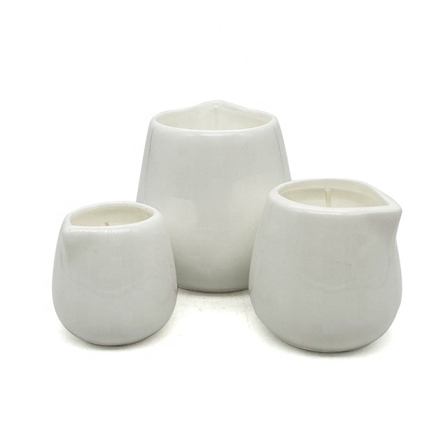 LTC17 Factory produces 3 sizes of ceramic candle containers filled with low temperature massage candles