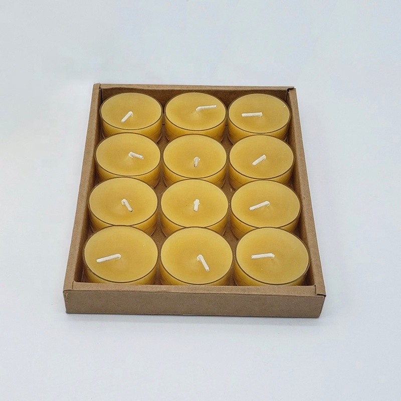 home decorative items beeswax tealight candle 12 pack scented candles gift set in PVC box