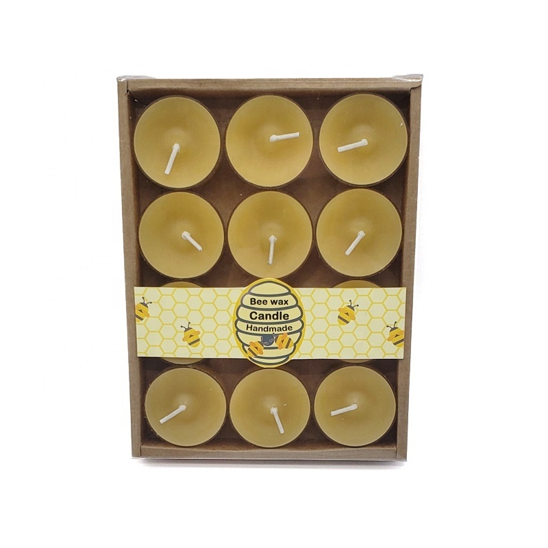 home decorative items beeswax tealight candle 12 pack scented candles gift set in PVC box