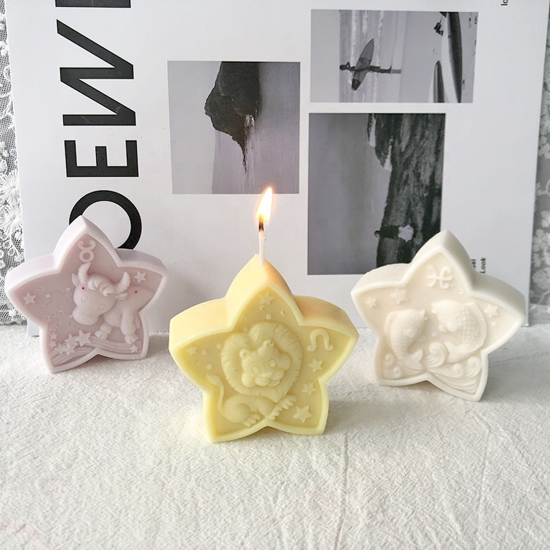 LE163 Handmade cute Ins new twelve constellation style Sculptural Art scented Candles For Home Decoration