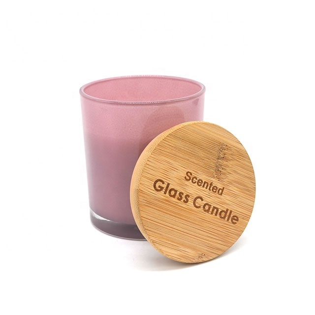 Soy Wax Scented Candle Polish Glass with Bamboo Lid LA02P Wholesale Top Selling Customized Eco-friendly Customized Logo Pillar