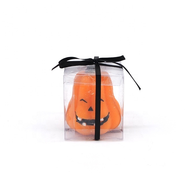 E80 Factory Direct Sale Handmade Creative Soy Wax Halloween Pumpkin Shape  Art Scented Candle for Home Decoration