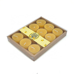 home decorative items beeswax tealight candle 12 pack scented candles gift set in PVC box