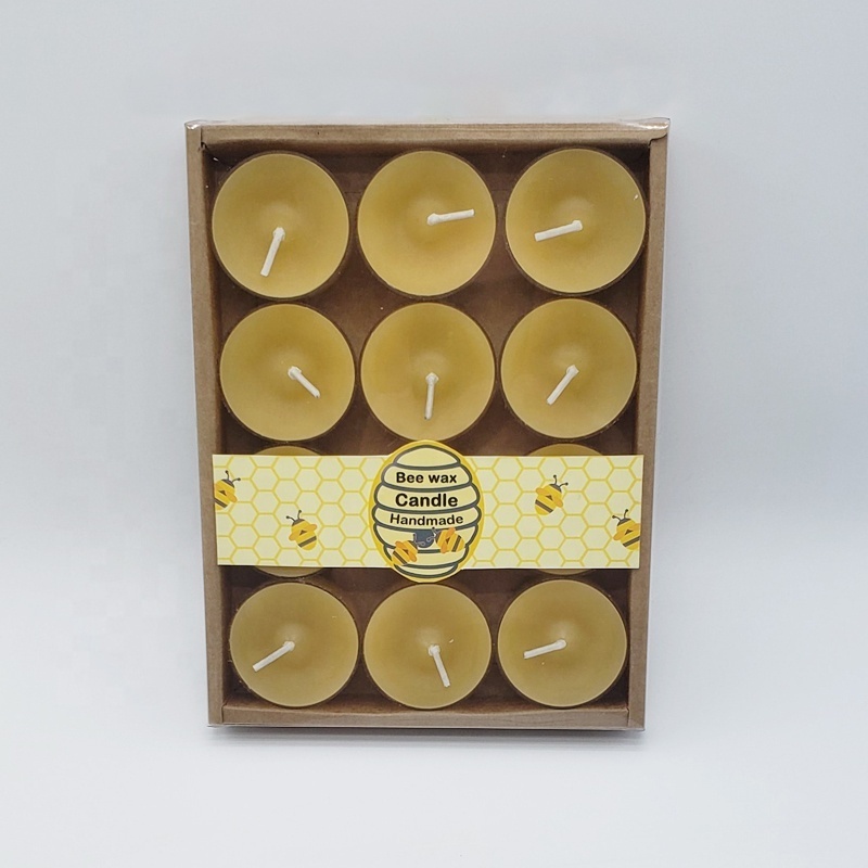 home decorative items beeswax tealight candle 12 pack scented candles gift set in PVC box