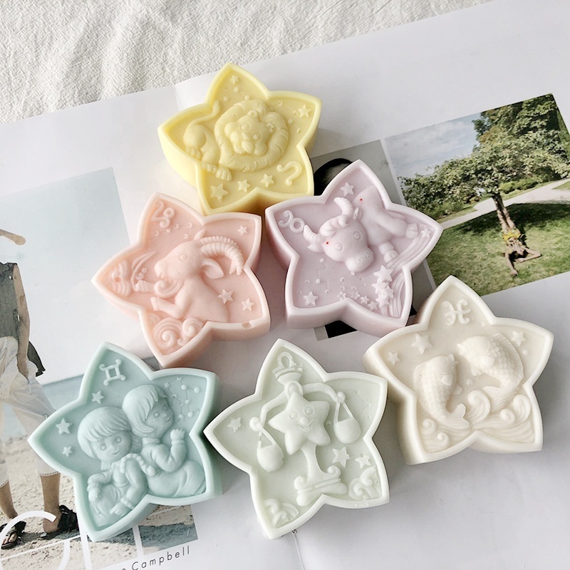 LE163 Handmade cute Ins new twelve constellation style Sculptural Art scented Candles For Home Decoration