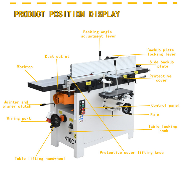 300C 400C Woodworking drilling machine thickness planer wood jointer planer combination machine for sale