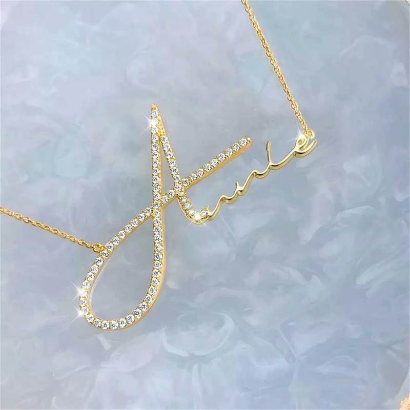 Wholesale Any Name Custom Necklace For Women Zirconia Necklace Personalized Stainless Steel Jewelry