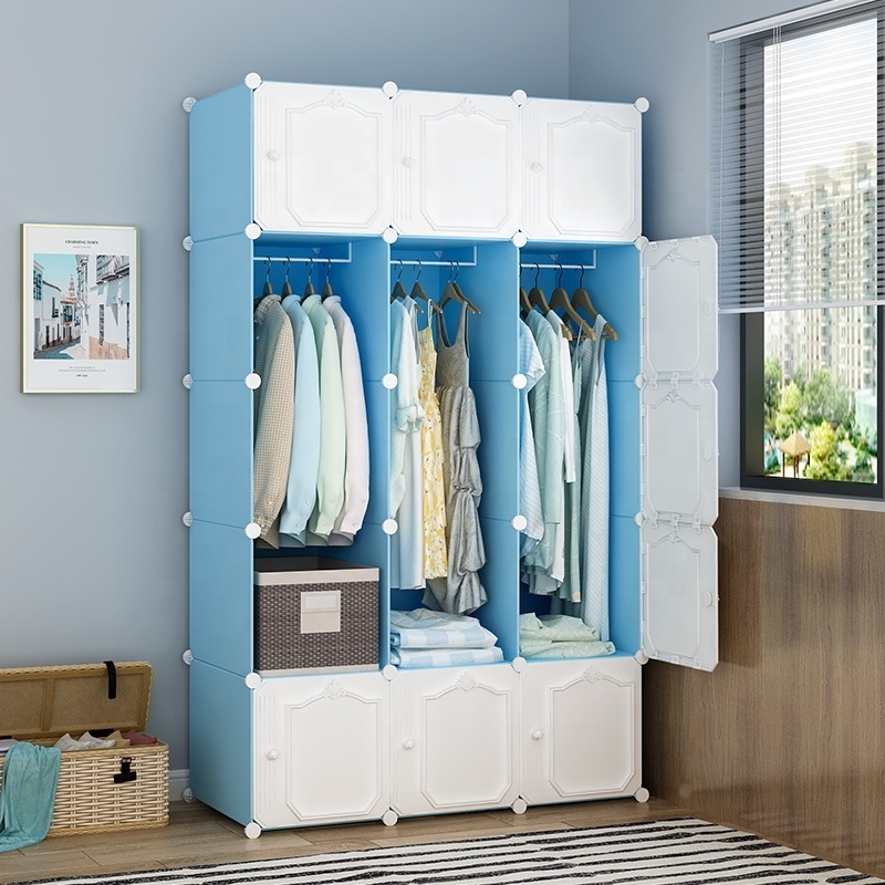 simple wardrobe bedroom plastic storage cabinet modern minimalist household small apartment rental room locker