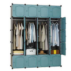 New design Multi-use Bedroom Storage Cabinet Assembly Wardrobe Closet With 3D Doors  Modern Big Plastic Wardrobes