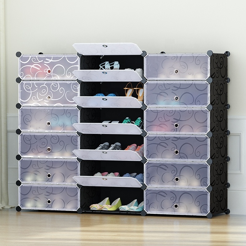 36 Pairs modern magic simple assemble furniture diy portable closet folding cabinet pp plastic shoe rack