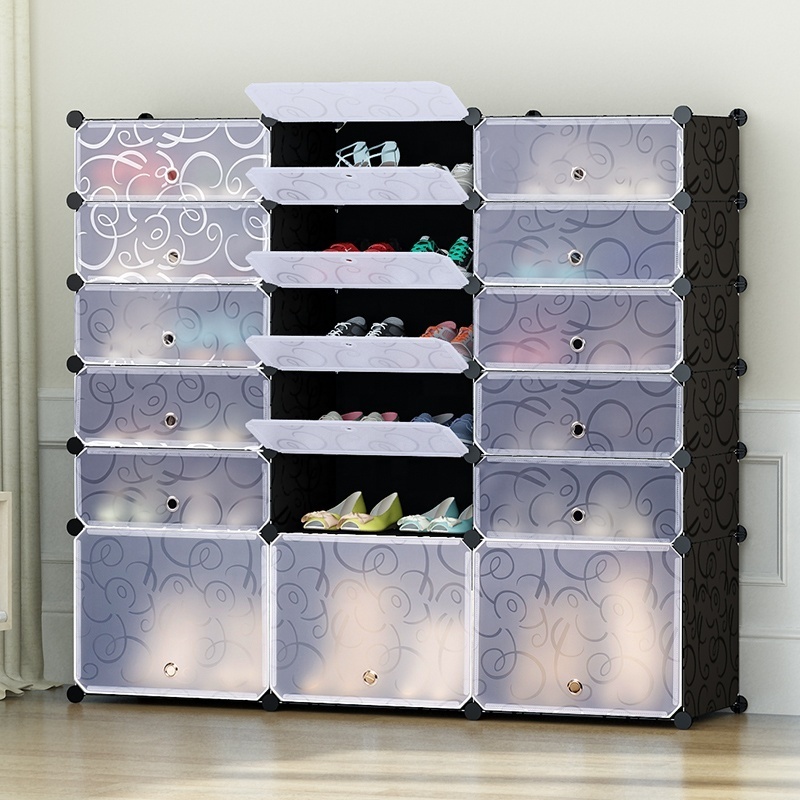 36 Pairs modern magic simple assemble furniture diy portable closet folding cabinet pp plastic shoe rack