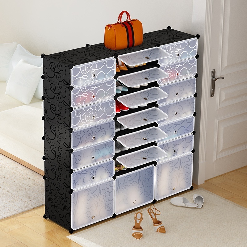 36 Pairs modern magic simple assemble furniture diy portable closet folding cabinet pp plastic shoe rack