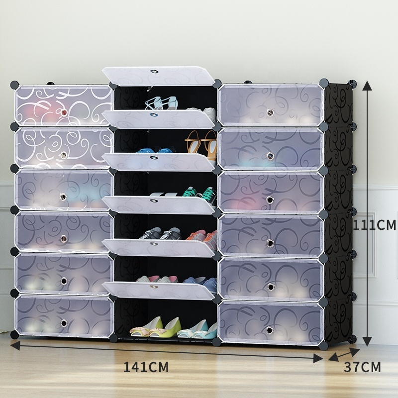 36 Pairs modern magic simple assemble furniture diy portable closet folding cabinet pp plastic shoe rack