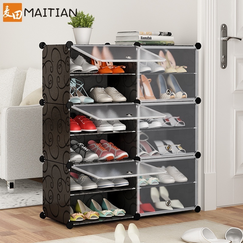 Modern Shoe Group Device Storage Rack Storage Cabinet Five-layer Waterproof and Dustproof  Plastic Shoe Rack