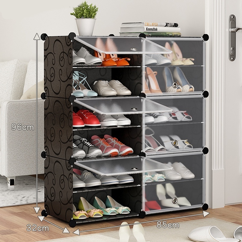 Modern Shoe Group Device Storage Rack Storage Cabinet Five-layer Waterproof and Dustproof  Plastic Shoe Rack