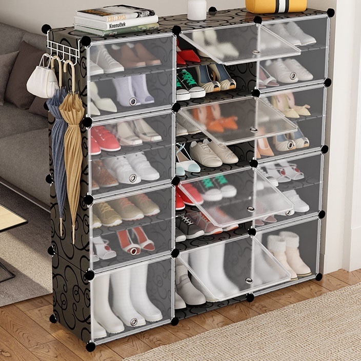 Modern Shoe Group Device Storage Rack Storage Cabinet Five-layer Waterproof and Dustproof  Plastic Shoe Rack