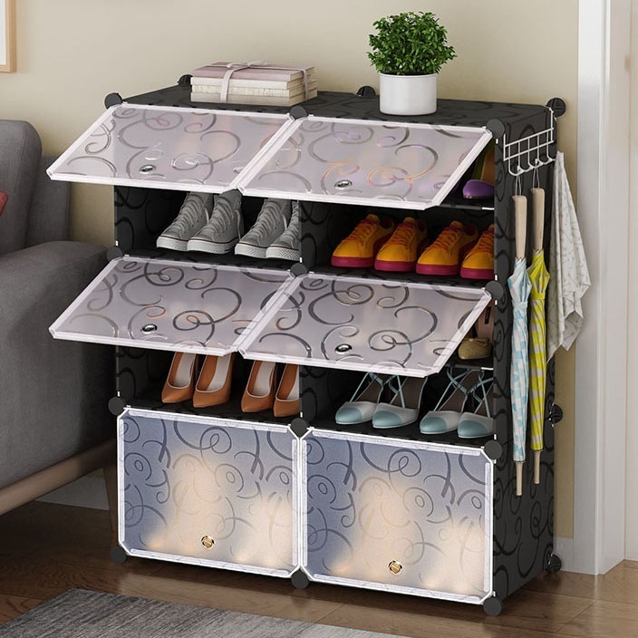 Multi Use 8 Layers Fashion Adjustable Shoe Stacker Plastic Shoe Rack Organizer,Good Looking Simple Shoe Cabinet For Home