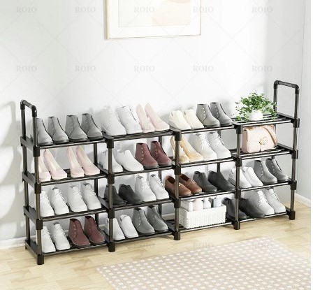 factory price stainless steel industrial shoe rack metal folding shoe rack steel covered shoe rack