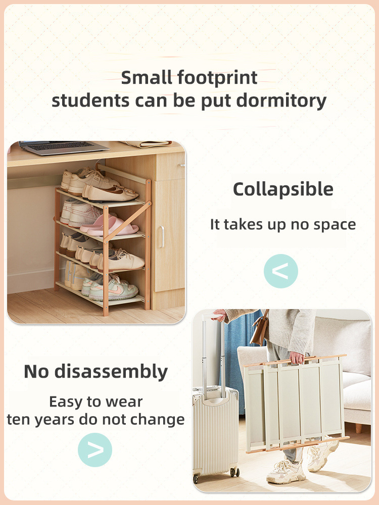 Dormitory entrance free shoe rack installation folding shoe cabinet, simple and popular home rental house, small shoe rack