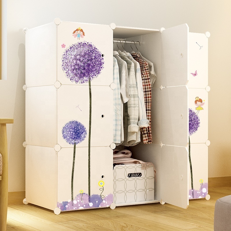 Custom bedroom wardrobe closet diy cube white color easy to assemble portable wardrobes modern wardrobe