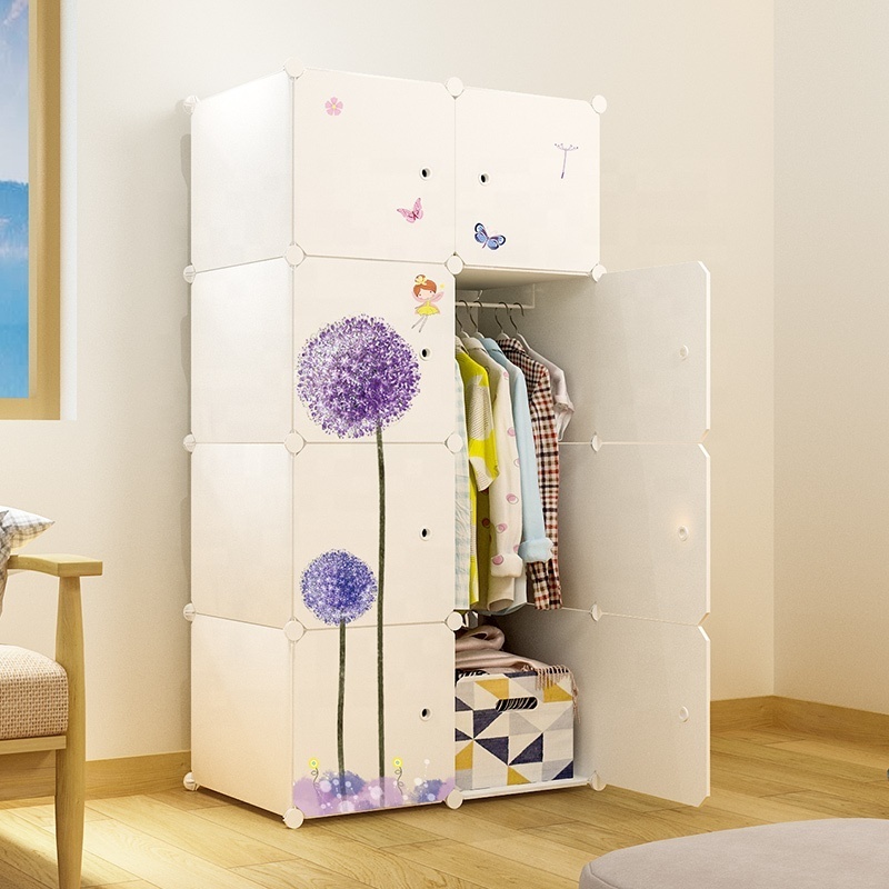 Custom bedroom wardrobe closet diy cube white color easy to assemble portable wardrobes modern wardrobe