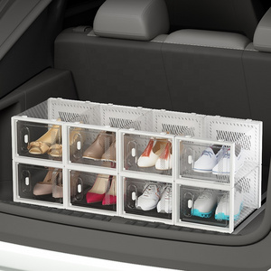 New Arrival Car Clear Shoe Box Put in Car Trunk Shoe Cabinet Storage Portable Special Shoe Rack Organizer