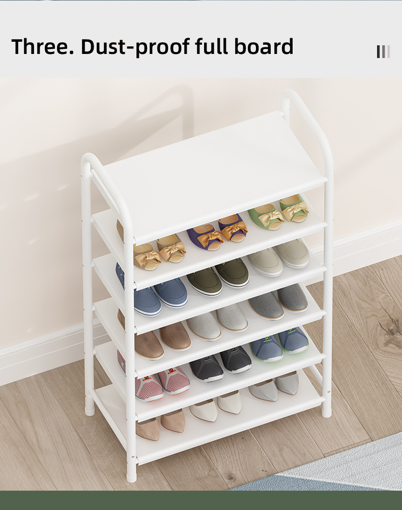 Multi-tier iron adjustable shoe organizer space saving shoe storage cabinet portable metal shoe rack for home