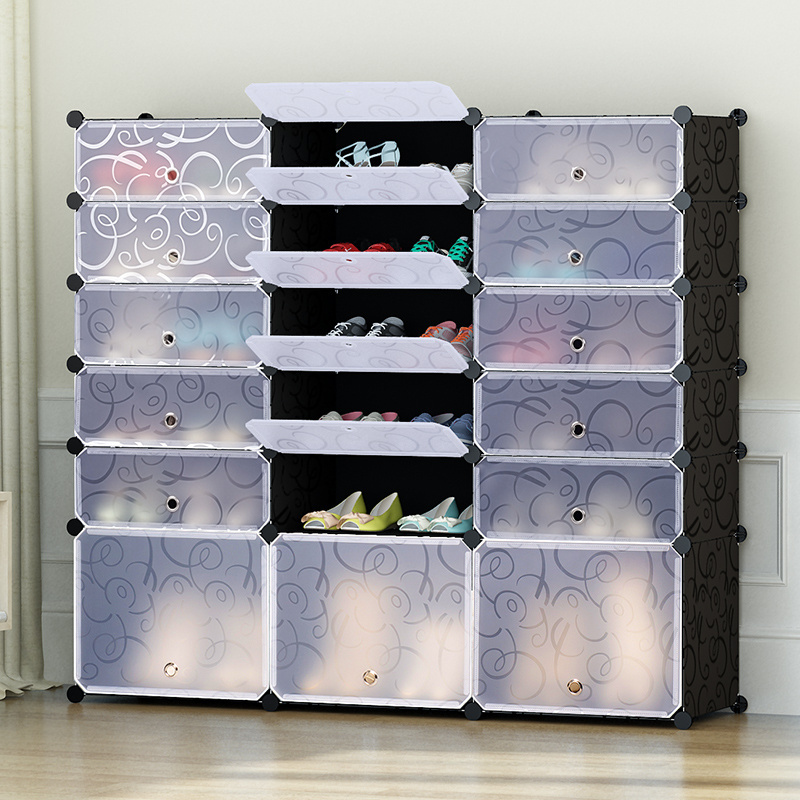 2021 Cheap Over The Door Shoe Rack 7 Cubes One Door One Level Can Put Slippers, High Heels, Boots Practical Shoe Storage Cabinet