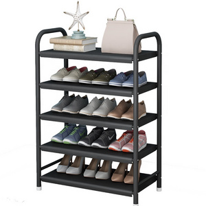 Multi-tier iron adjustable shoe organizer space saving shoe storage cabinet portable metal shoe rack for home