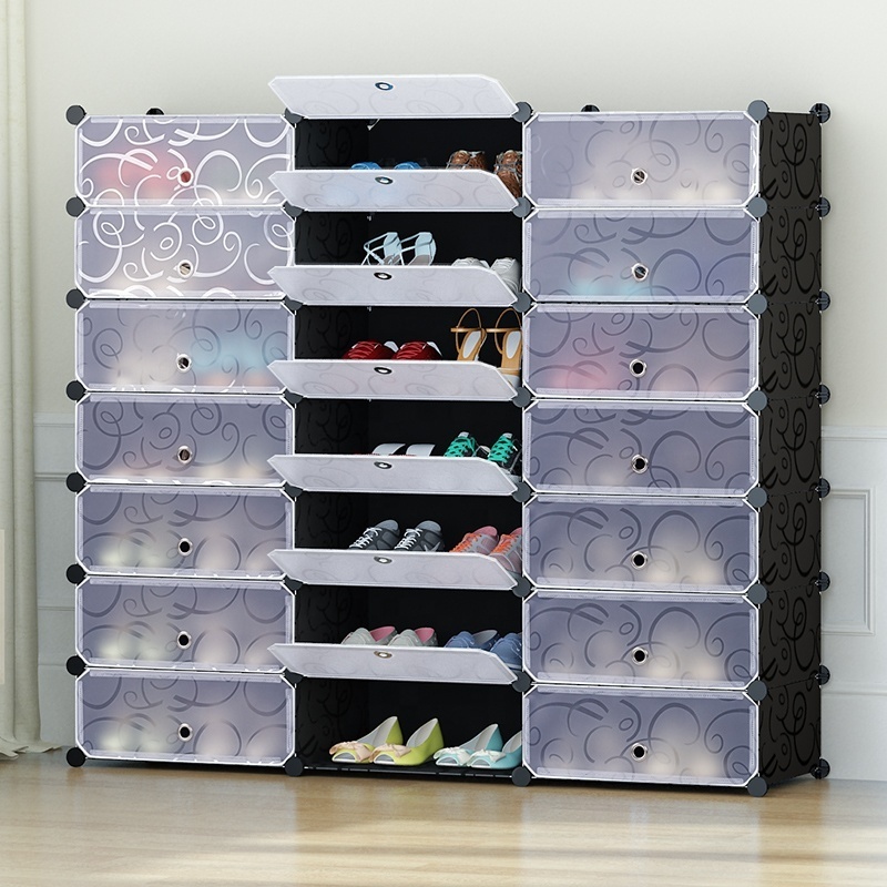 2021 Cheap Over The Door Shoe Rack 7 Cubes One Door One Level Can Put Slippers, High Heels, Boots Practical Shoe Storage Cabinet