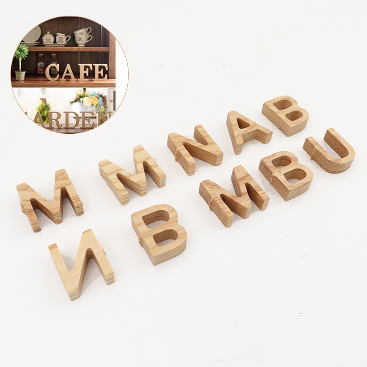 Wooden Blocks Alphabet For Home Decoration Wooden Alphabet Letters for DIY Crafts 3D Letters for Home Wall Decor