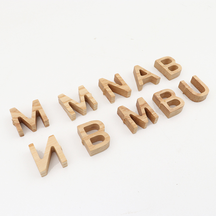 Wooden Blocks Alphabet For Home Decoration Wooden Alphabet Letters for DIY Crafts 3D Letters for Home Wall Decor