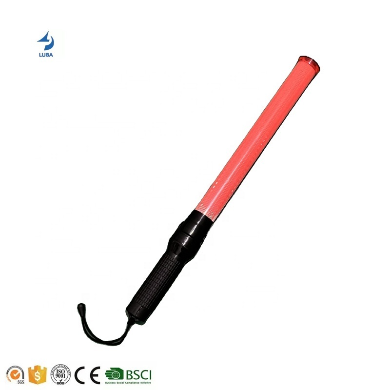 Good Quality Portable Safety Traffic Signal Stick Red Led Flash Wand Security Warning Baton Light